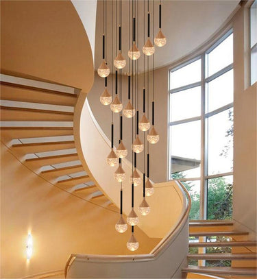 High-end Bubble Crystal Staircase Chandelier